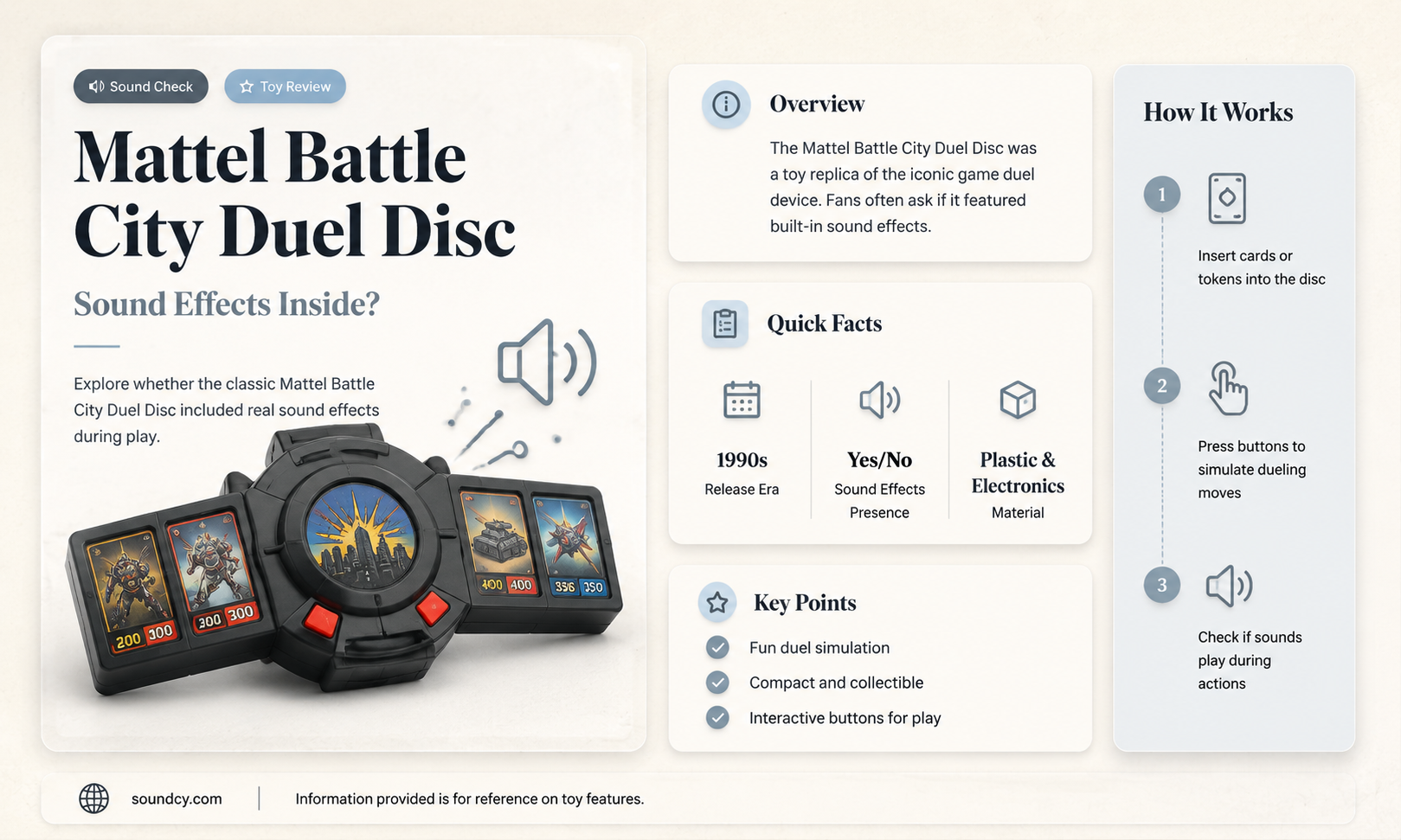 did the mattel battle city duel disc made sounds