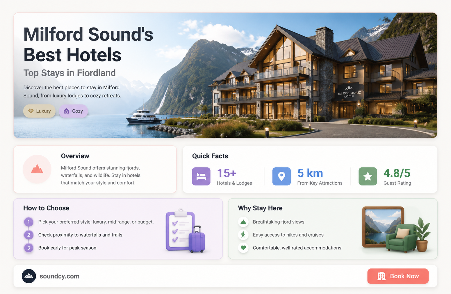 are there hotels in milford sound