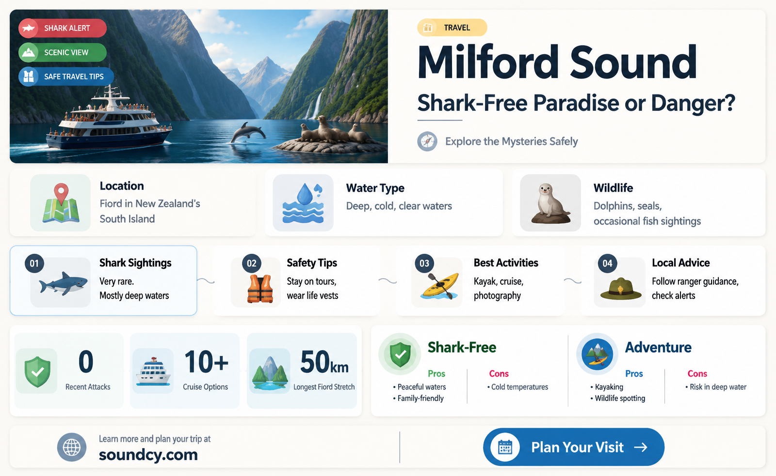 are there sharks in milford sound