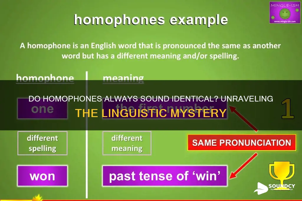 must homophones sound exactly alike