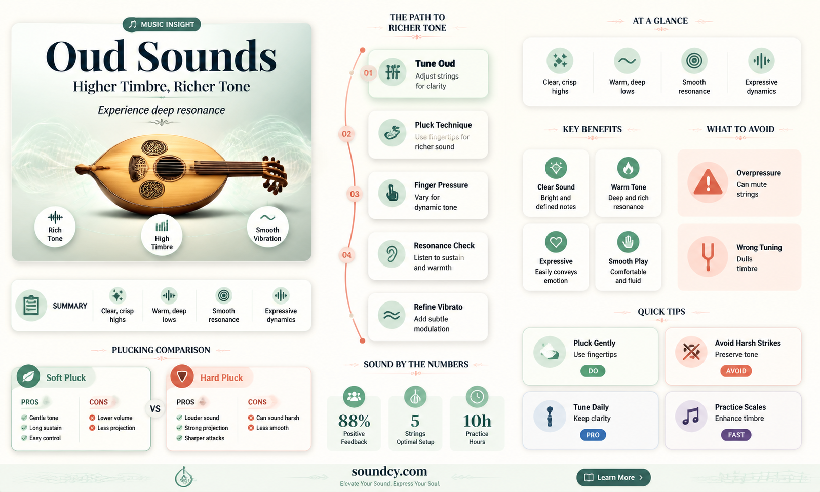 are oud sounds higher in timbre