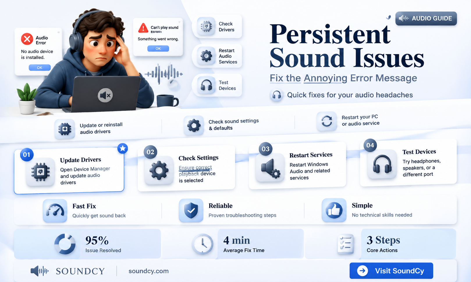 are you having sound problemsmessage won