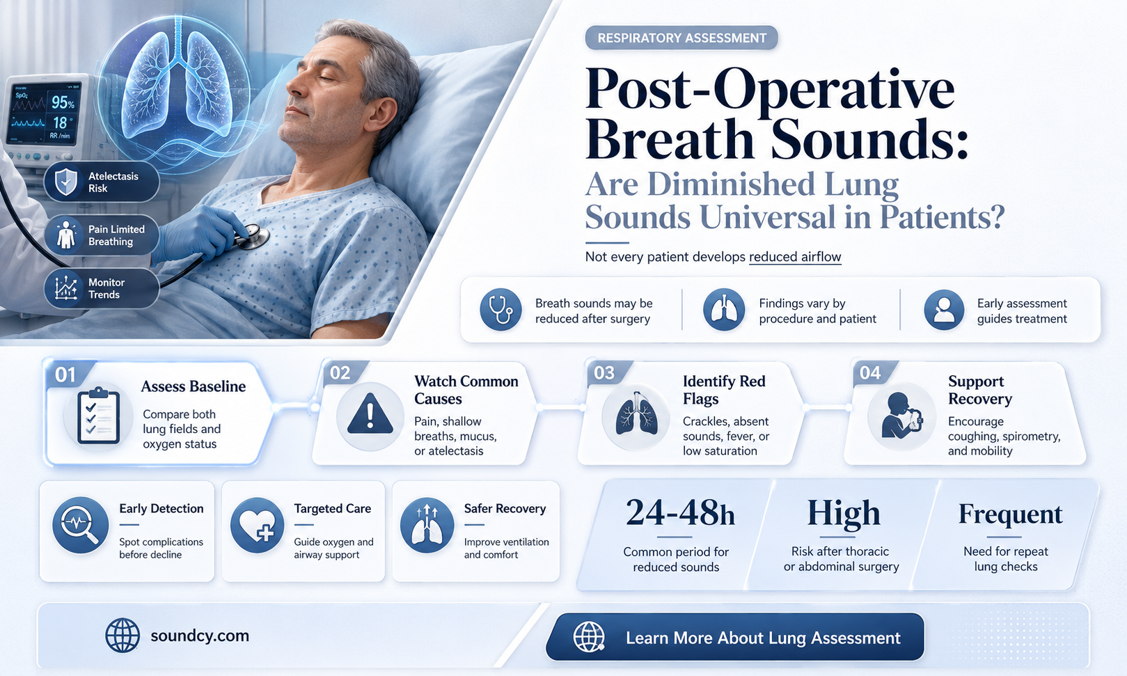do all patients have diminshed breath sounds post operatively