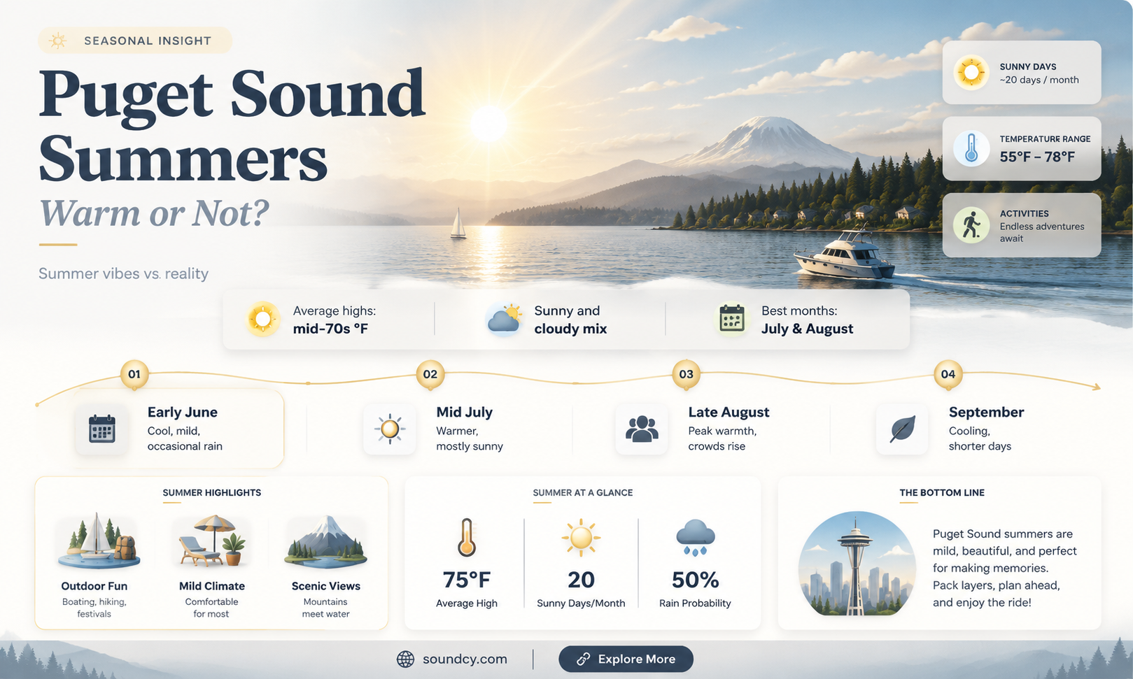 are summers warm in puget sound