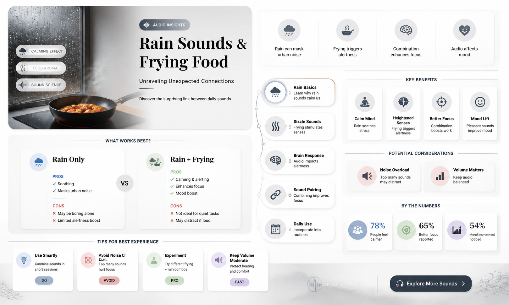 are rain sounds frying food