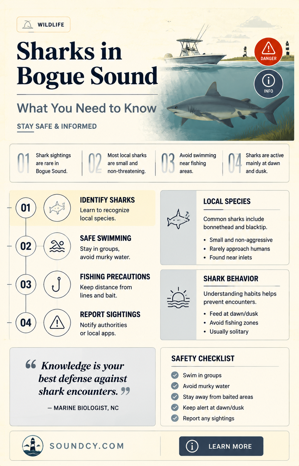 are sharks in the bogue sound