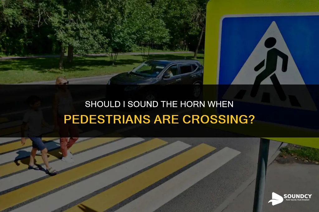 should i sound the horn when pedestrains are crossing