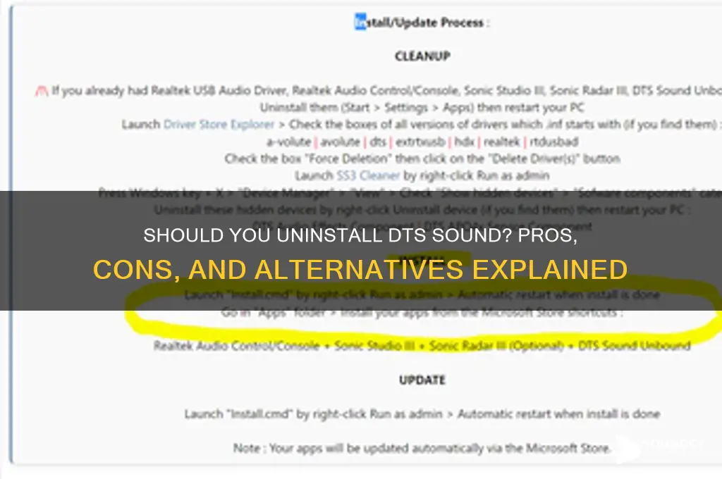 should i uninstall dts sound