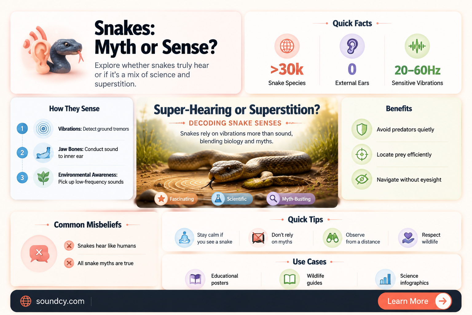 are snakes hyper sensitive to sound