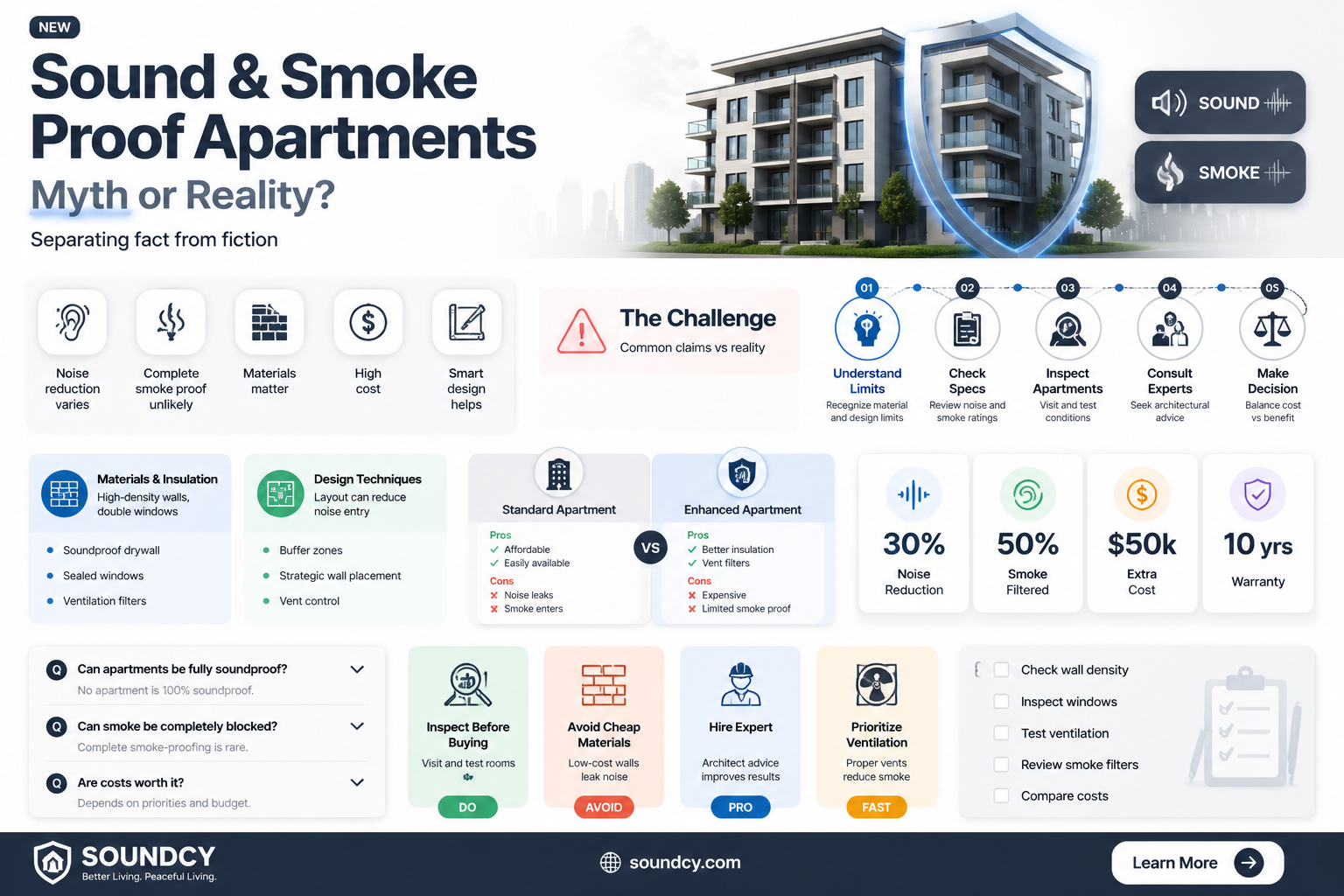 are apartments sound and smoke proof