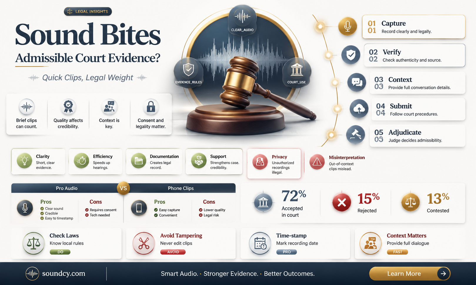 are sound bites admissible in court