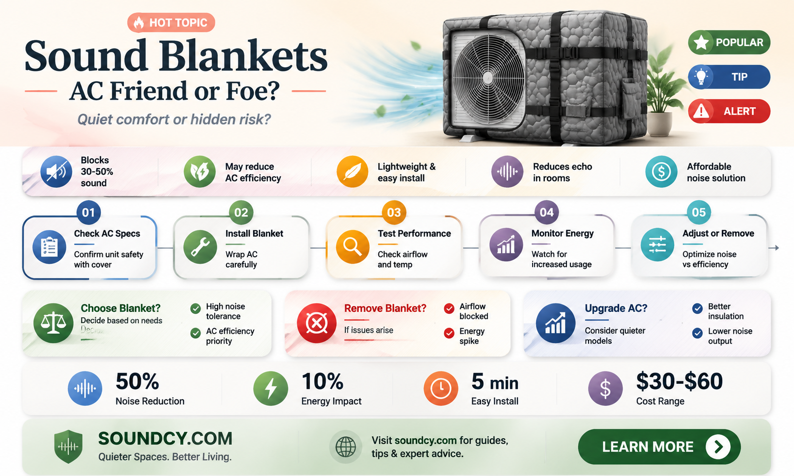 are sound blankets bad for ac