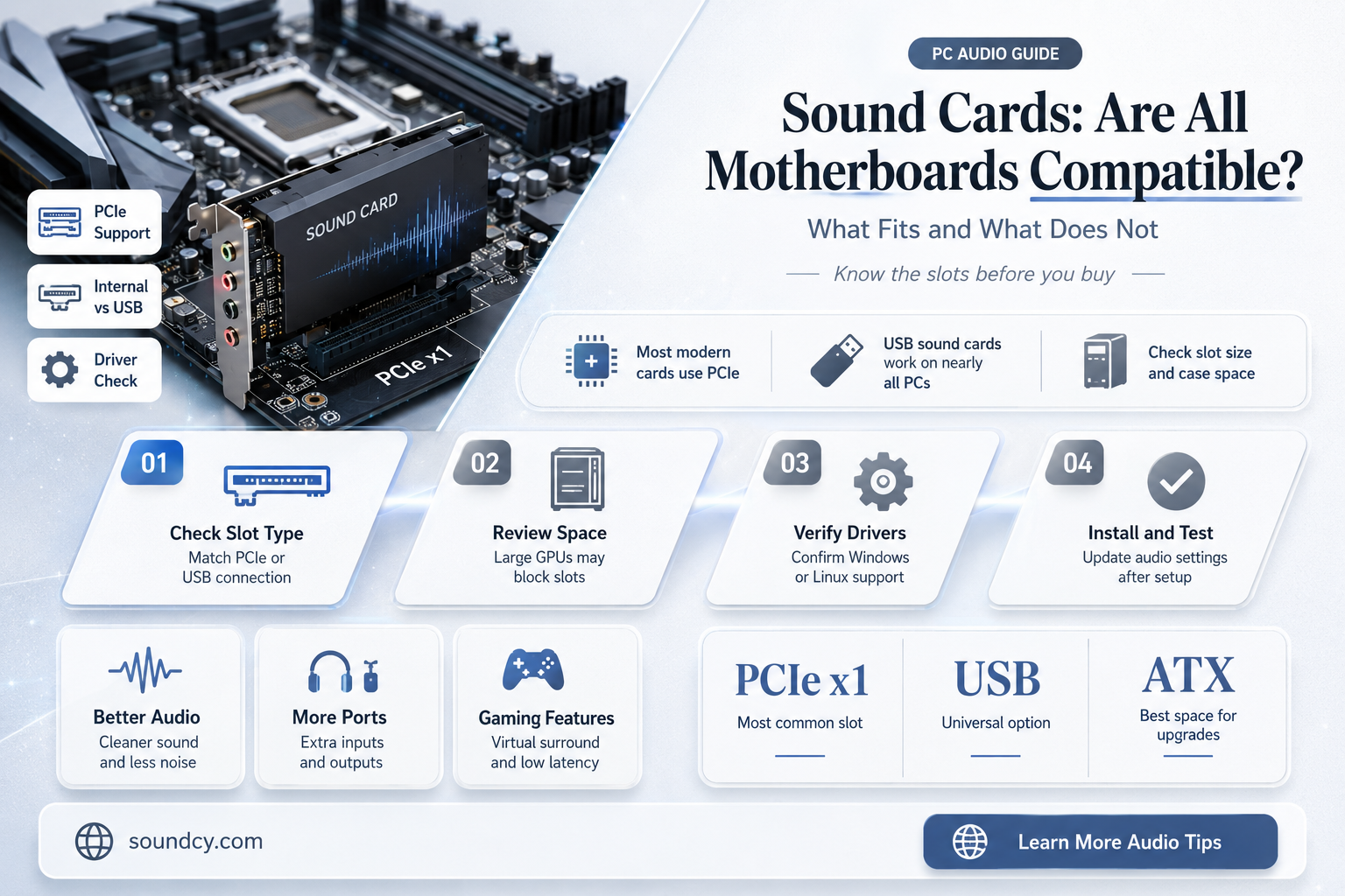 do all motherboards support sound cards