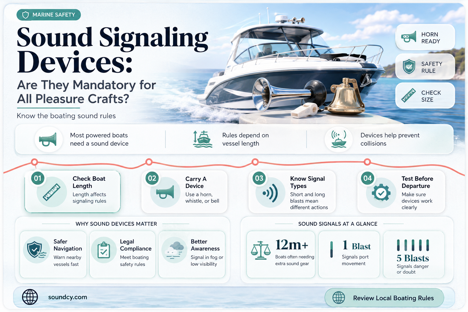 do all pleasure crafts require a sound signalling device