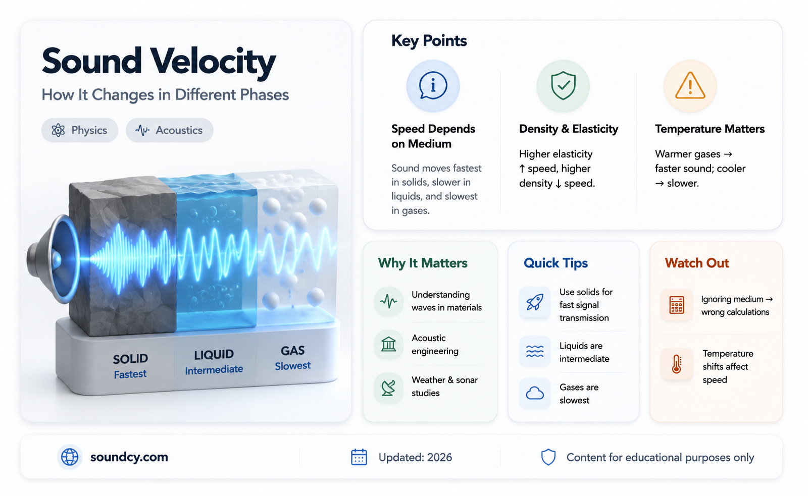 are velocity of sound through phases