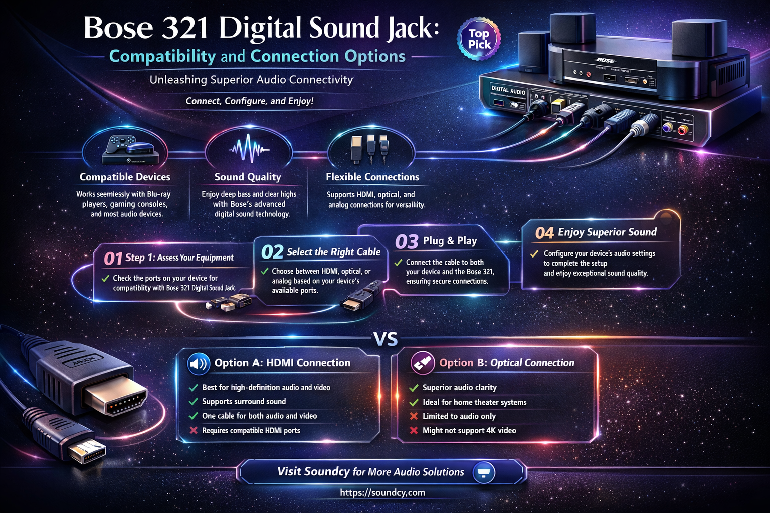 does the bose 321 have a digital sound jack