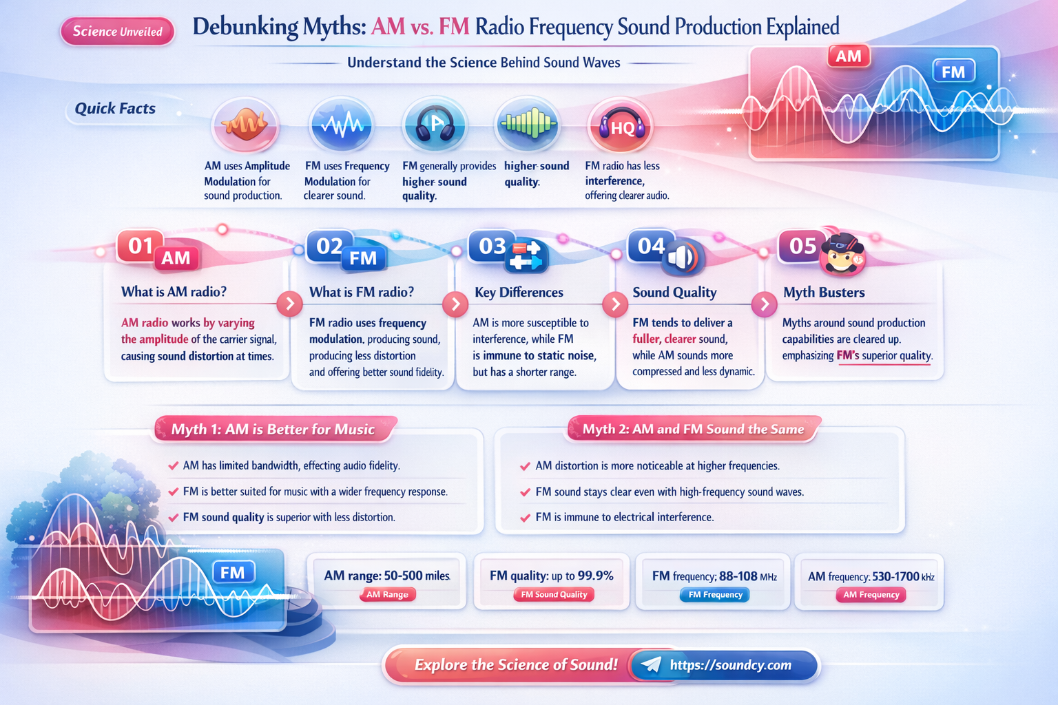 am radio produces higher frequency sounds than fm radio