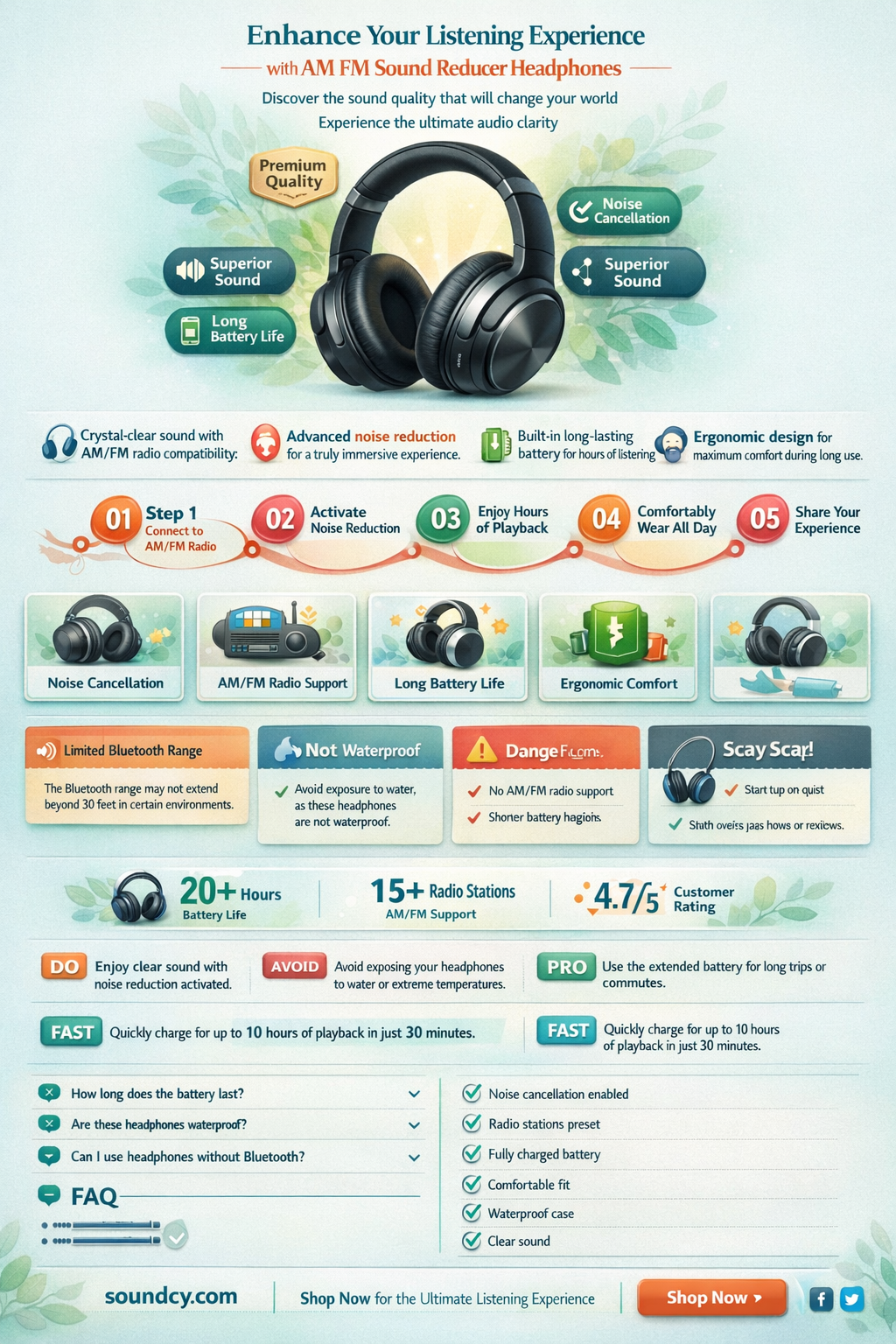 am fm sound reducer headphones