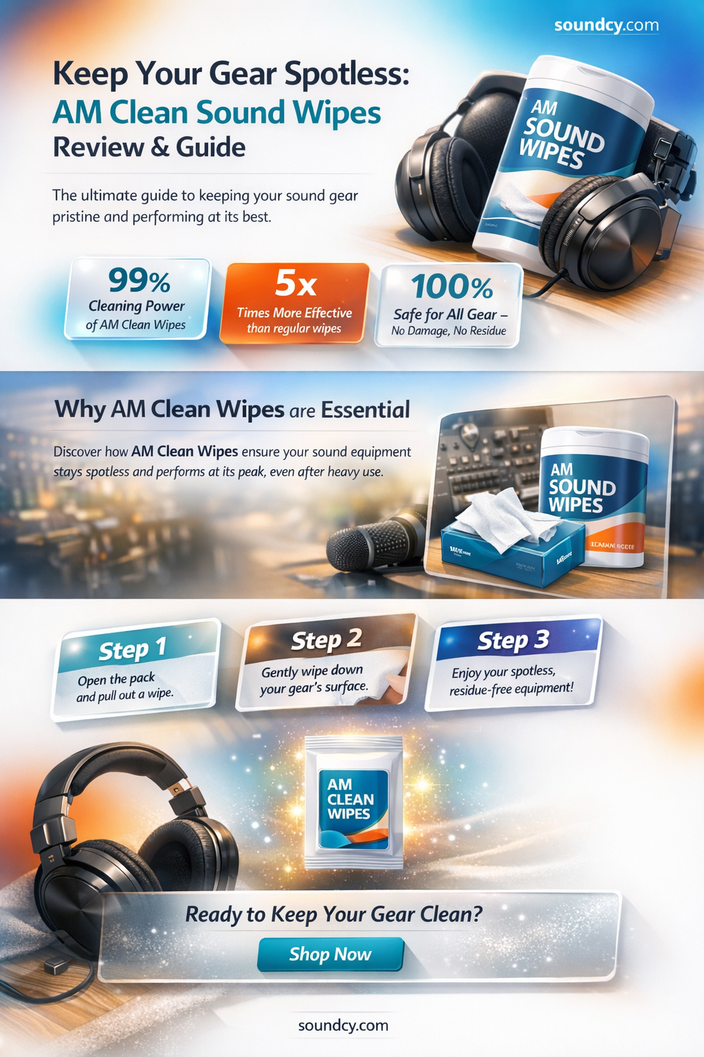 am clean sound gear wipes