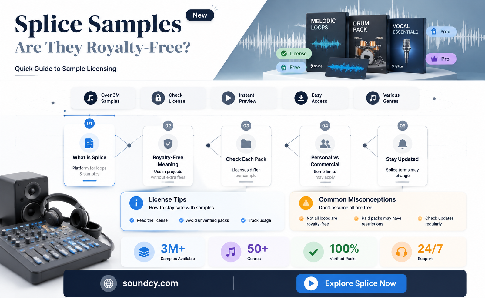 are samples on splice royalty free
