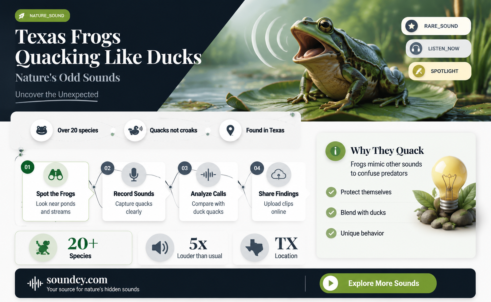 are there frogs that sound like ducks in texas