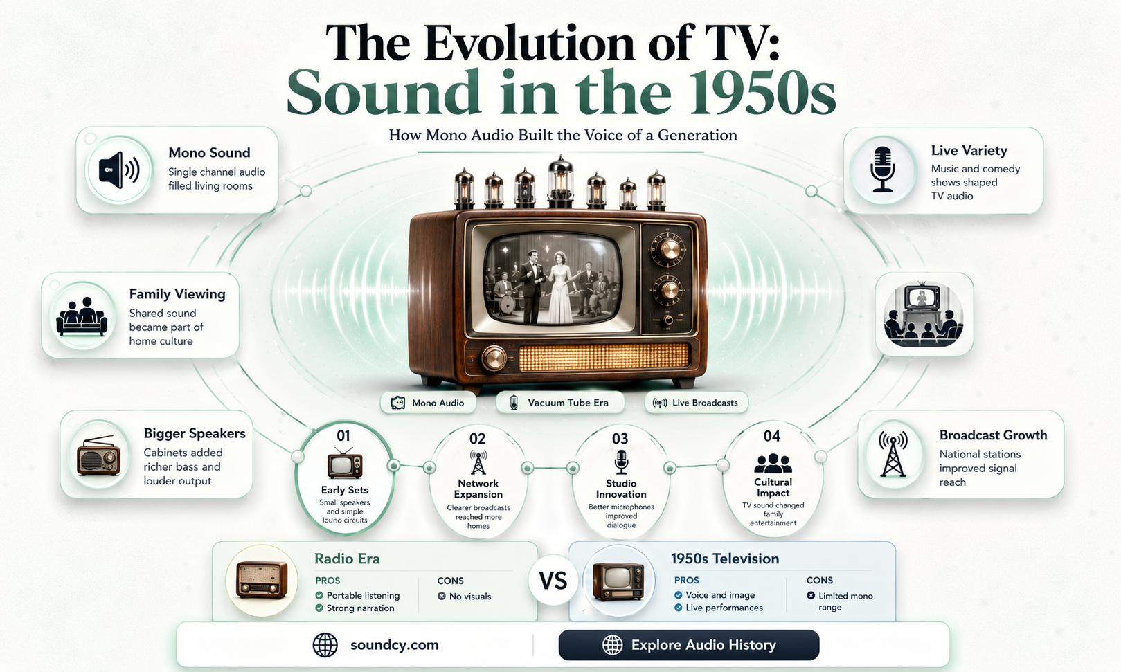 did tv in 1950 have sound