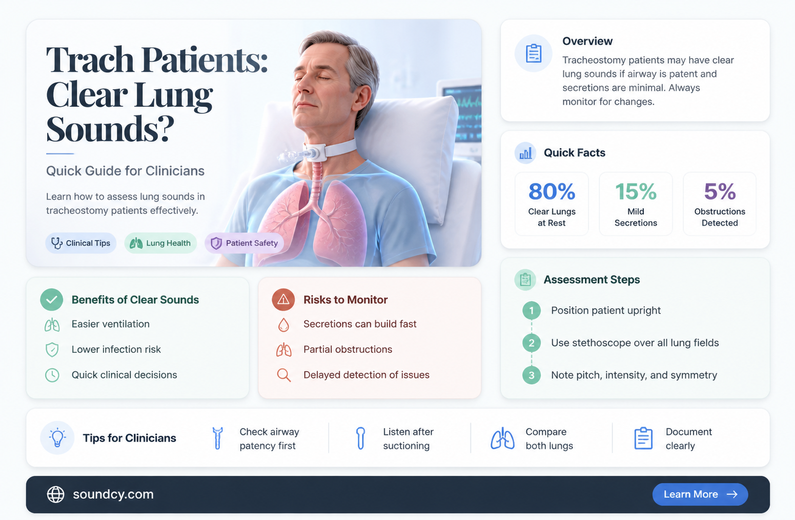 are lung sounds clear with trach
