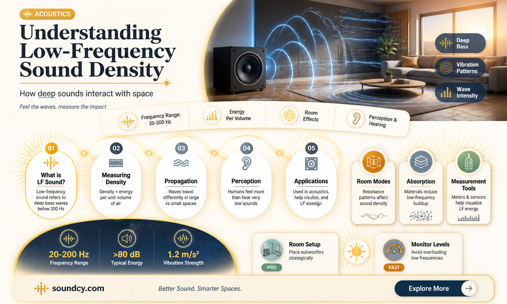 are low frequency sounds more dense