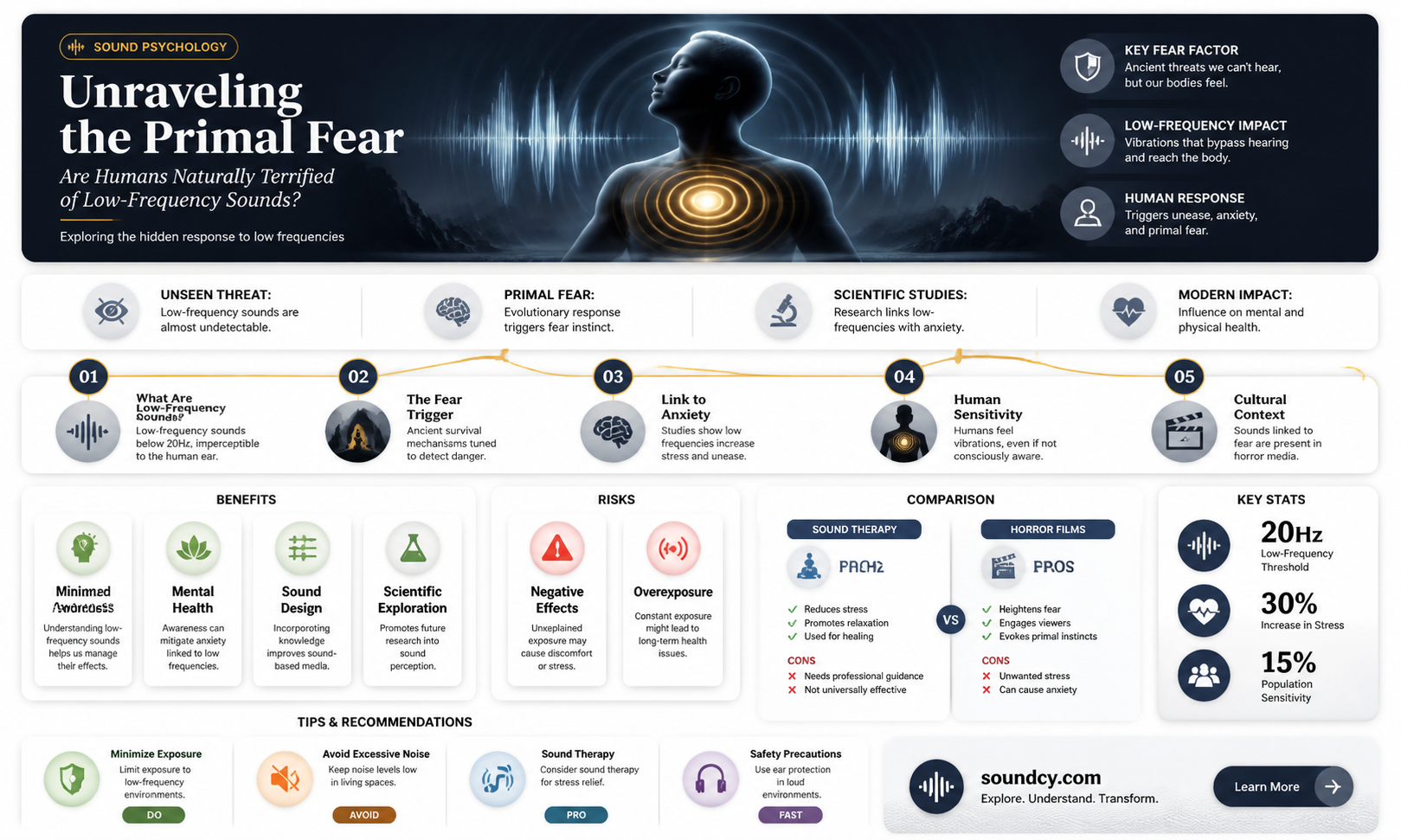 are humans terrified of low frequency sounds by nature