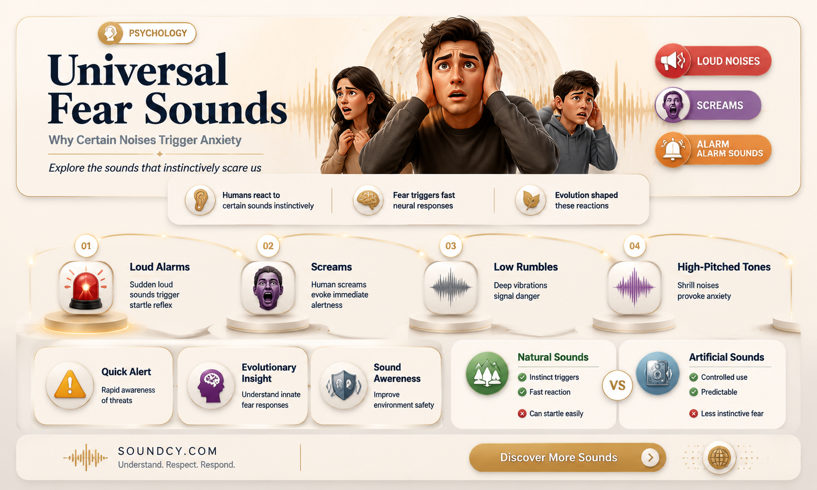 are there general sounds that cause fear in humans