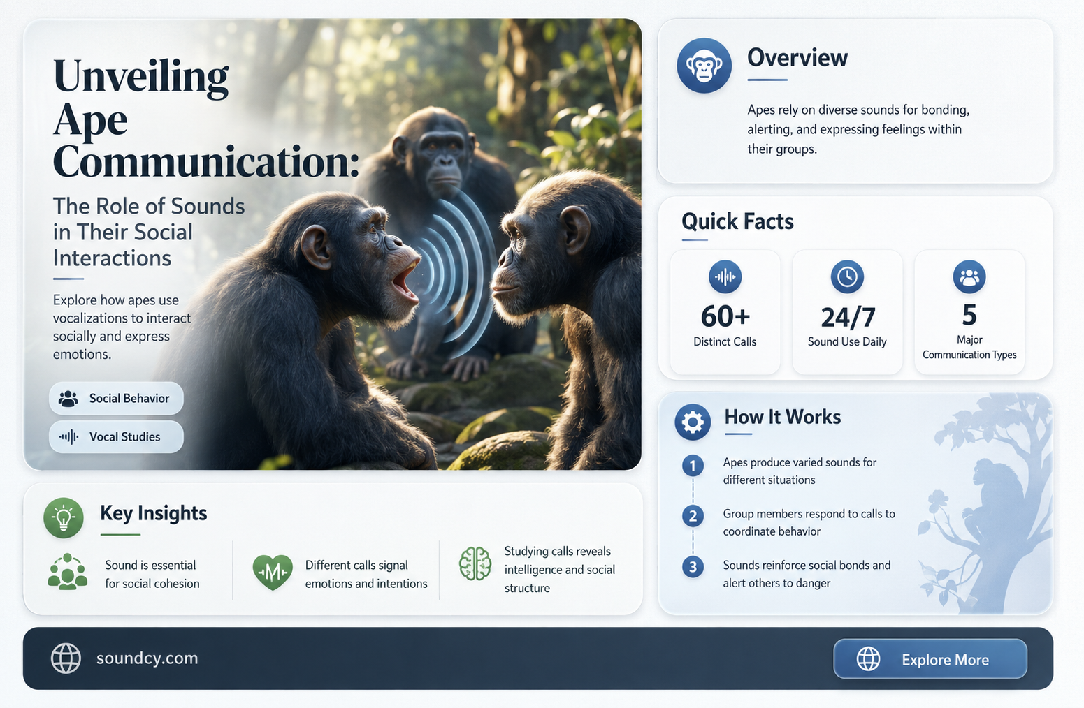 do apes communicate with sound