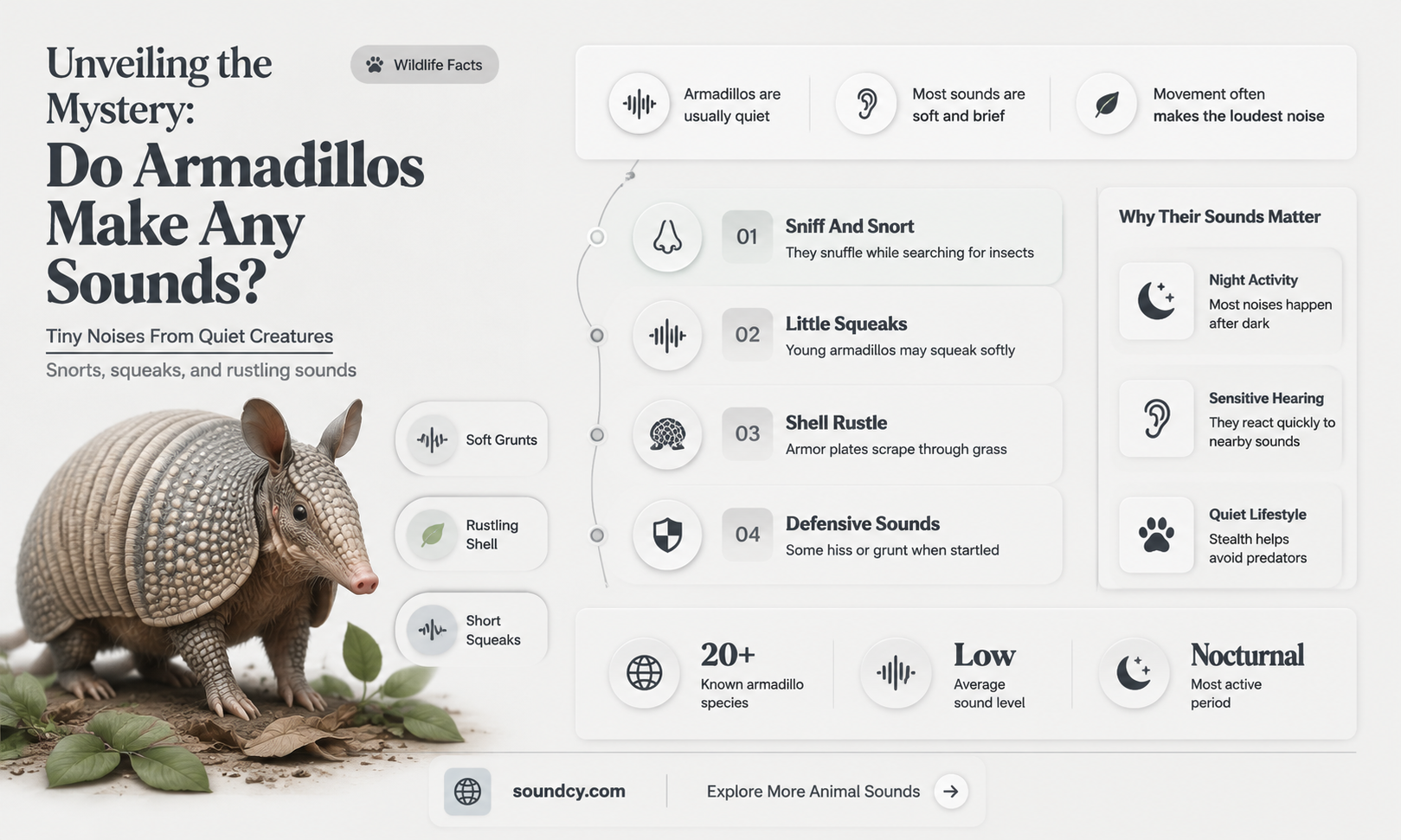 do armadillos make any sounds