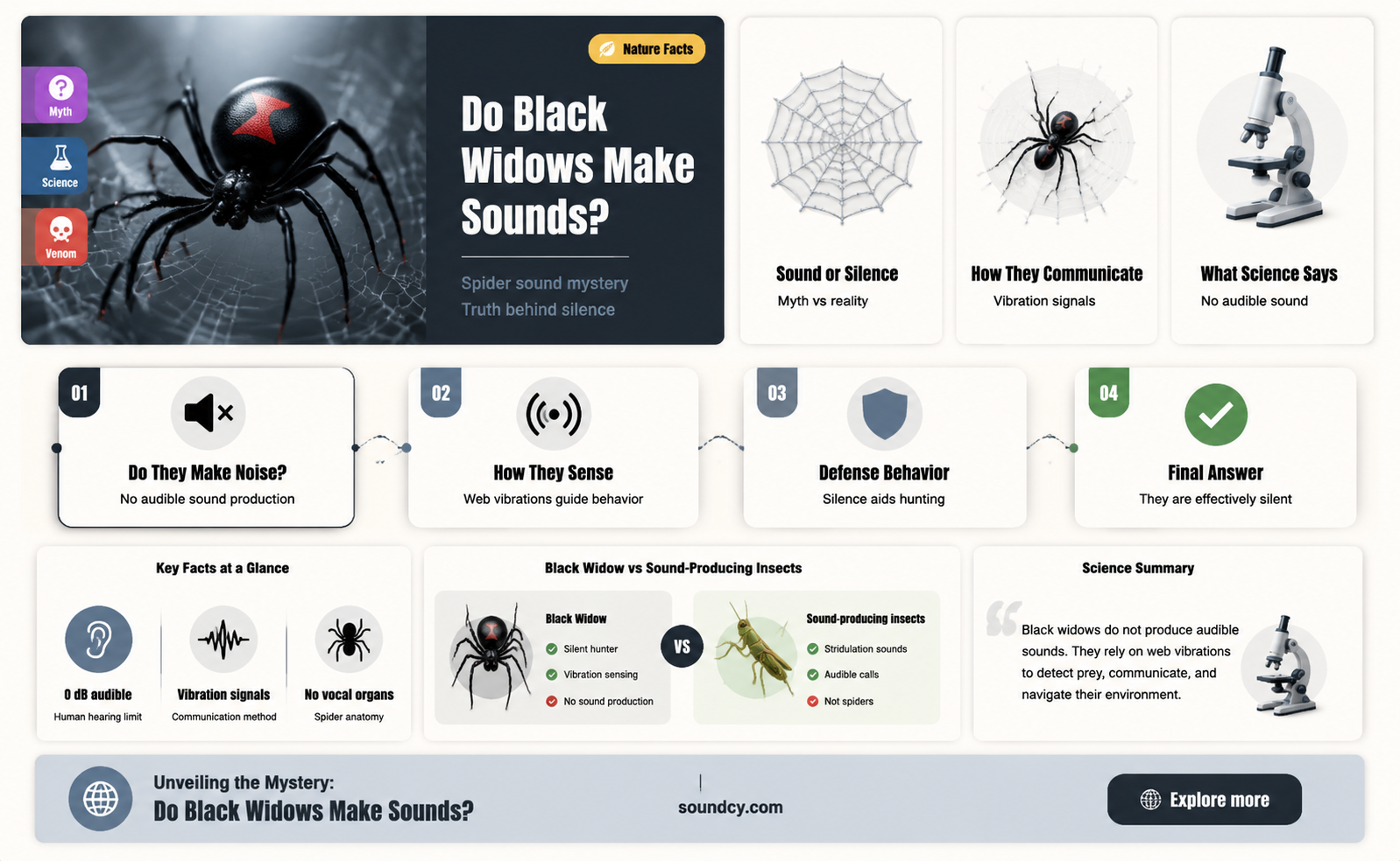 do black widows make sounds