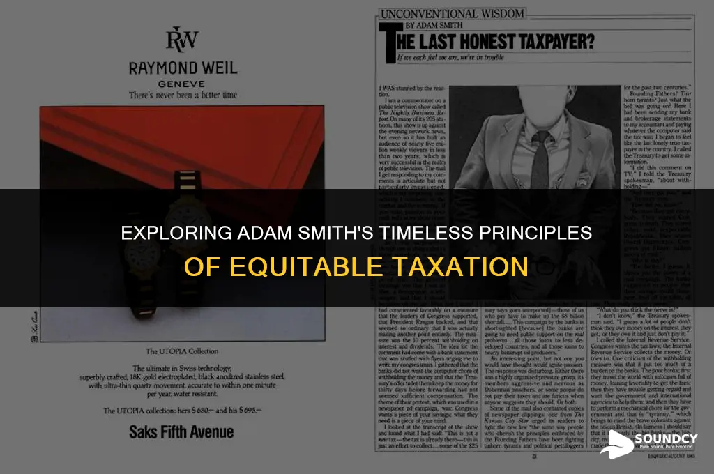 what are adam smiths four priniciples of sound taxation