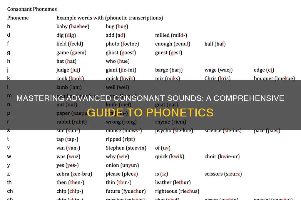 what are advanced consonant sounds