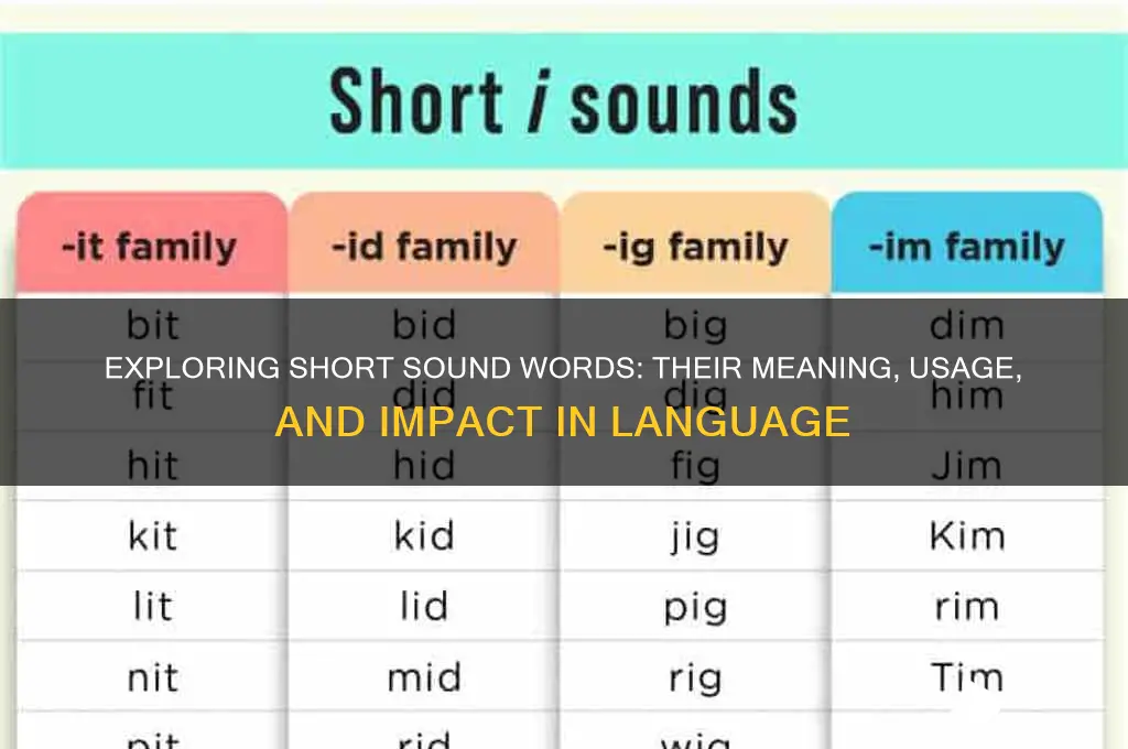 what are short sound words