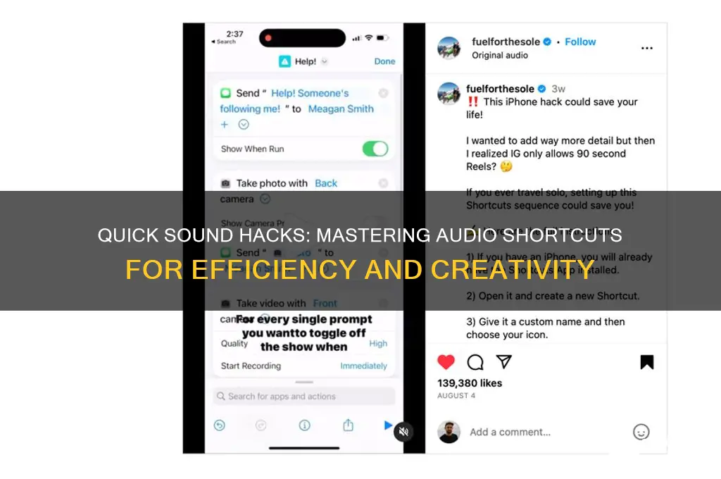 what are shortcuts for sound