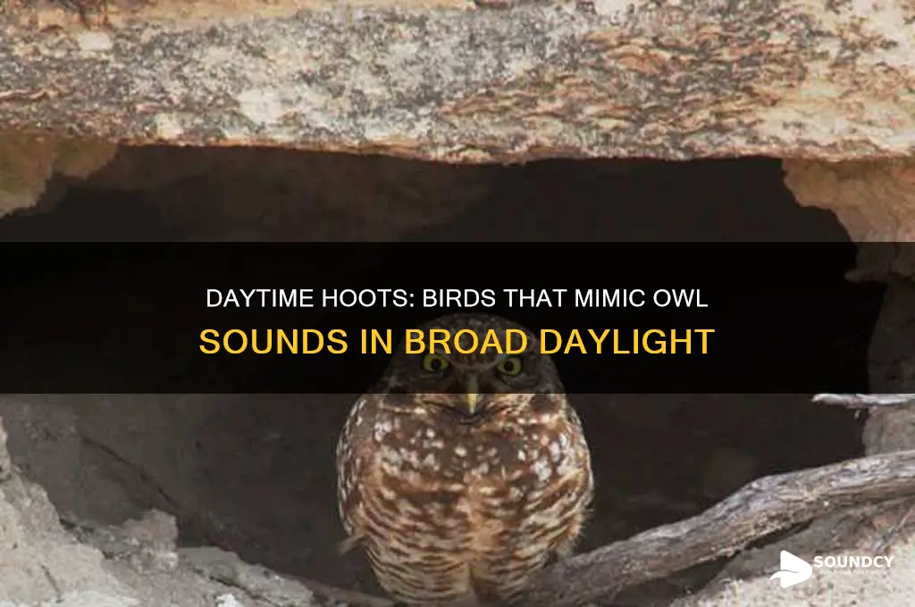 what bird sounds like an owl during the day