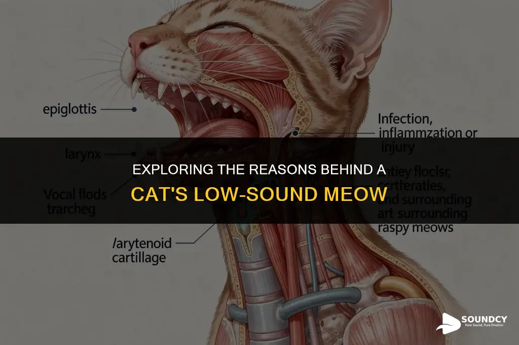 what causes a cats meow to be low sound