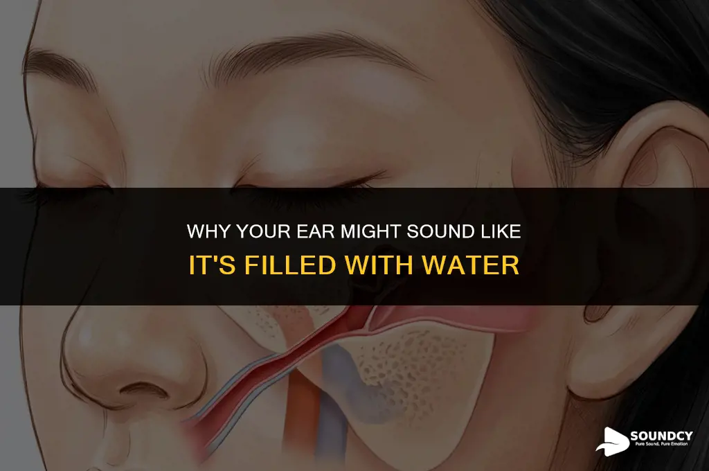 what causes ear to sound like water in it