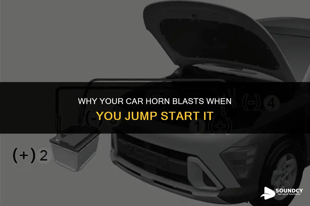 what causes horn to sound when jumping a car