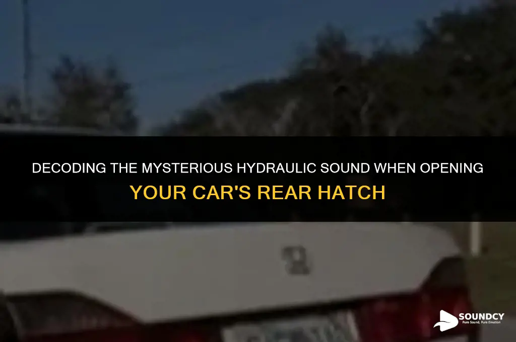 what causes hydraluic sound when opening rear hatch car