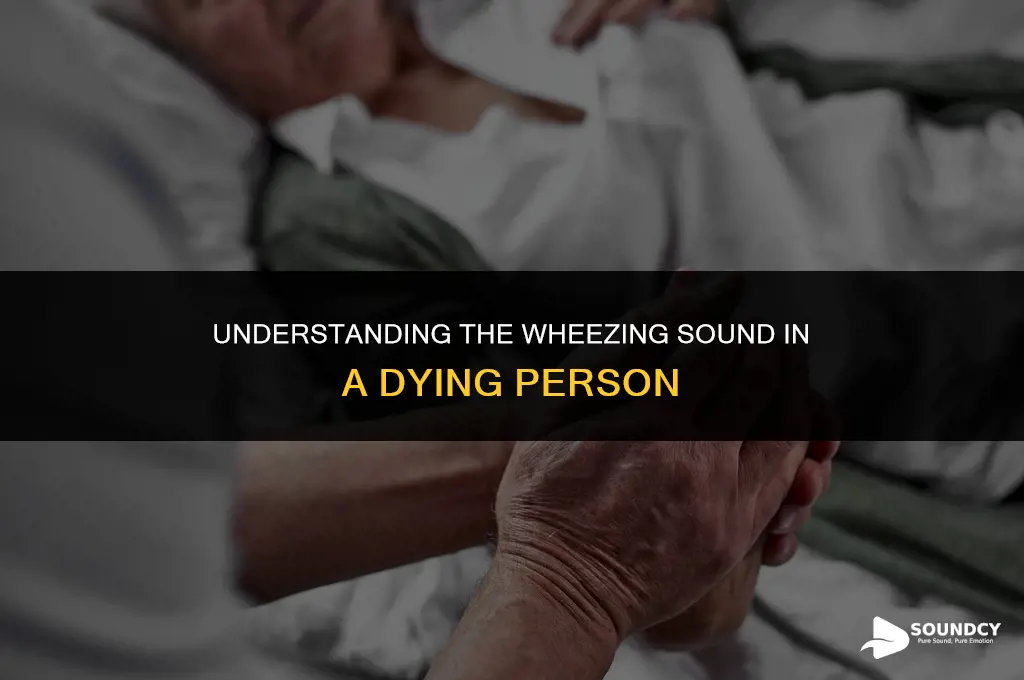 what causes the wheezing sound in a dying person