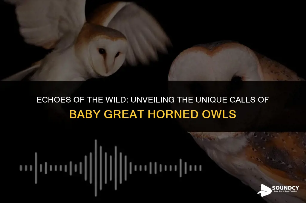 what does a baby great horned owl sound like