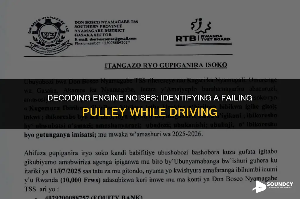 what does a bad pulley sound like while driving