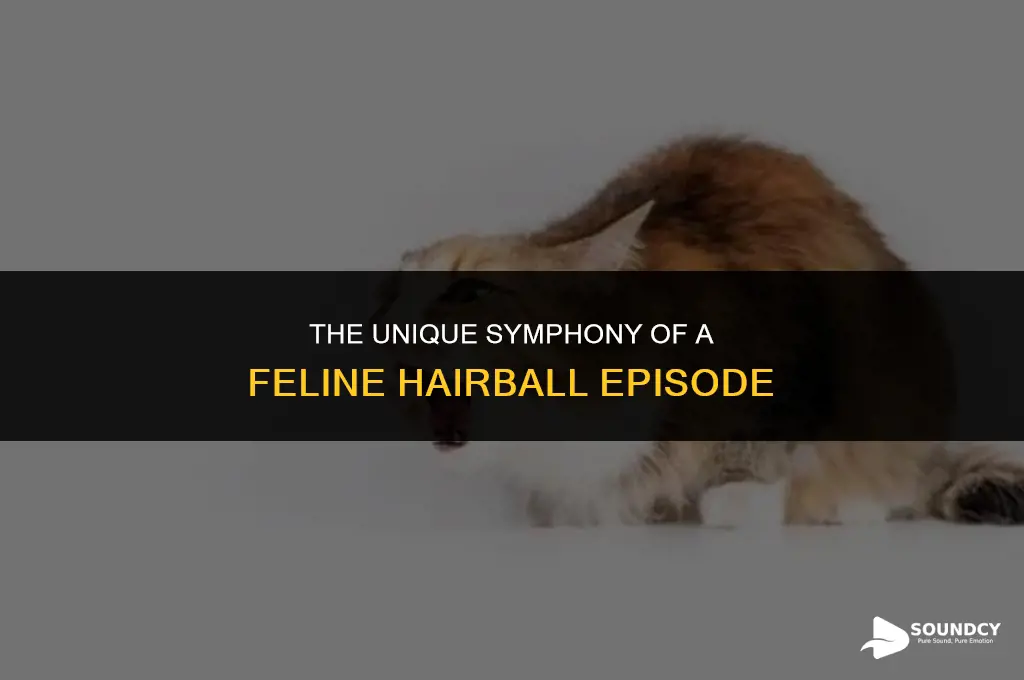 what does a cat coughing a hairball sound like