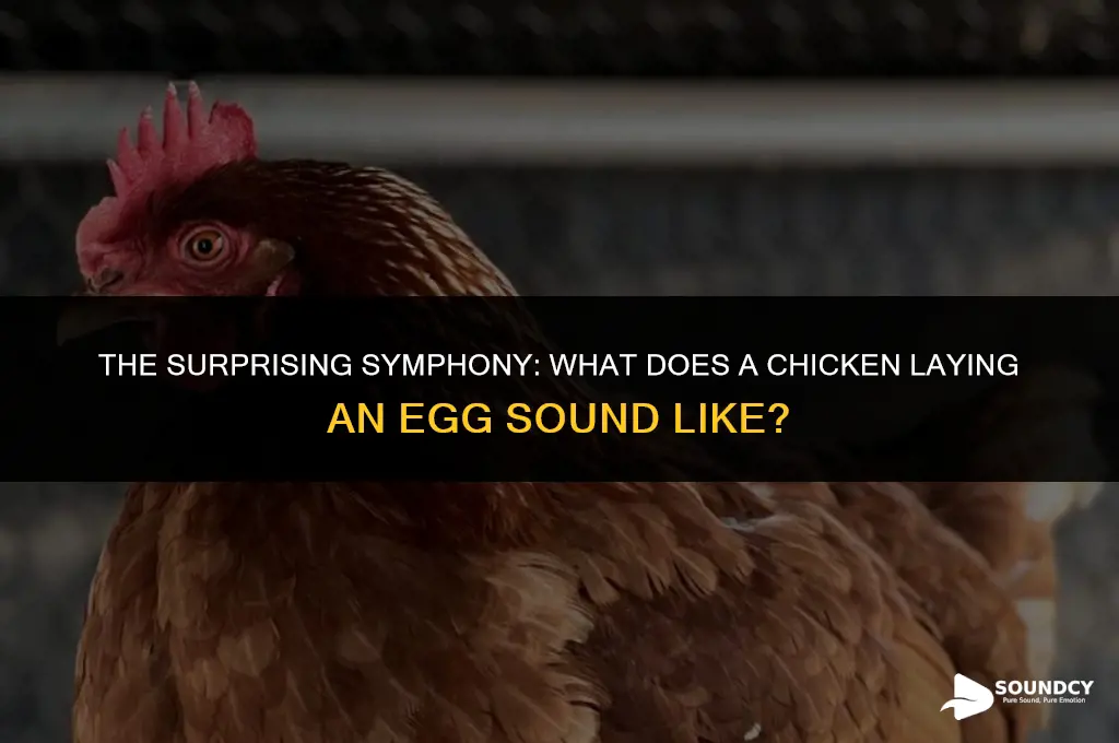 what does a chicken laying an egg sound like