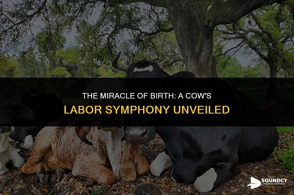 what does a cow sound like when giving birth