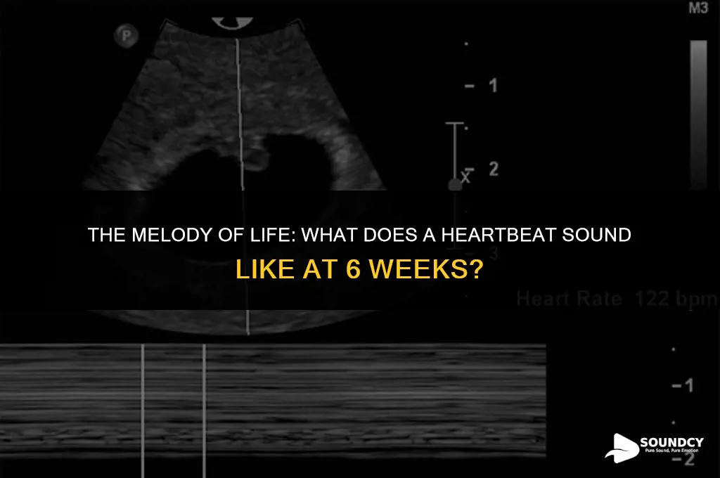 what does a heartbeat sound like at 6 weeks