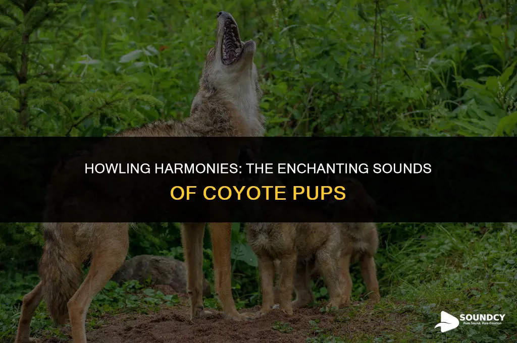 what does a pack of coyote puppies sound like